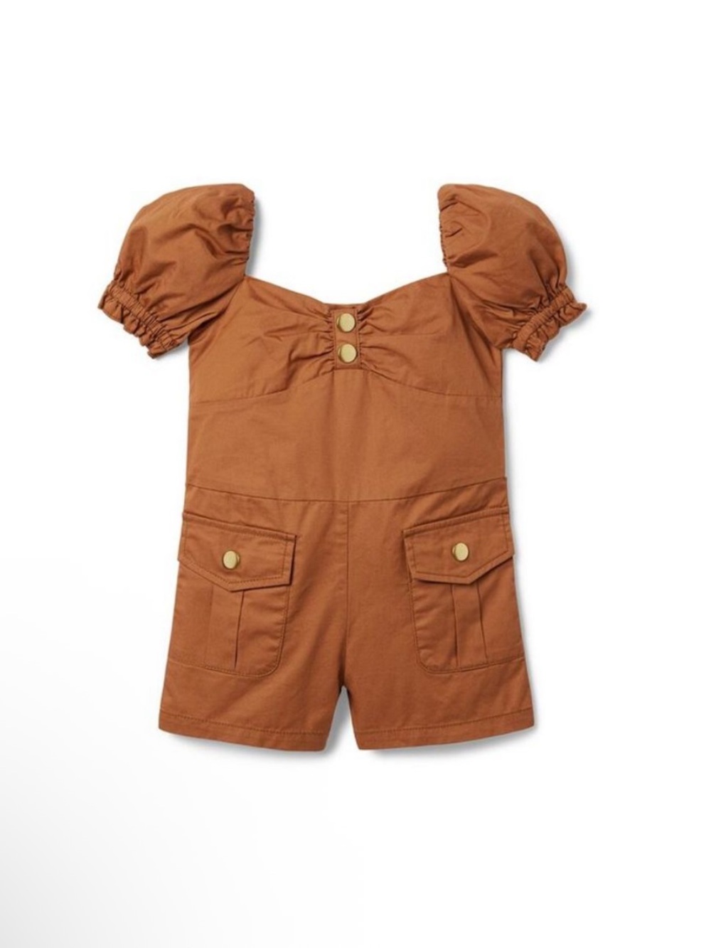 Janie and Jack Puff Sleeve Patch Pocket Romper Sz 16